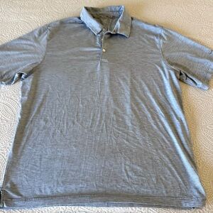 Men’s Walter Hagen Golf Shirt Blue White Striped XL